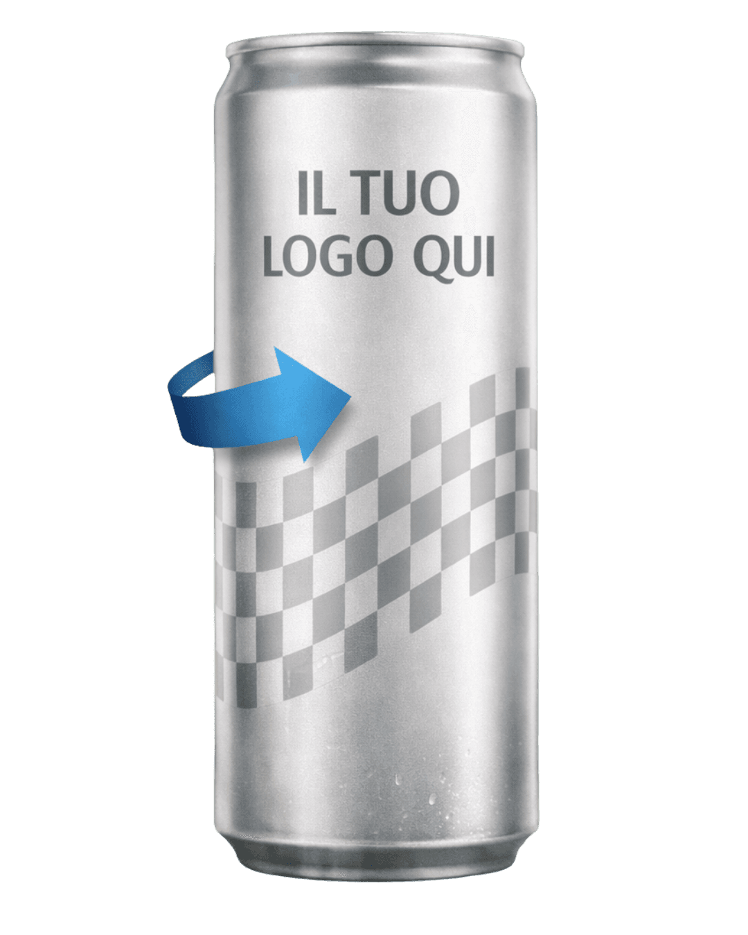 Lattina personalizzata Acqua Adv in alluminio con il tuo logo - stampa a 360 gradi